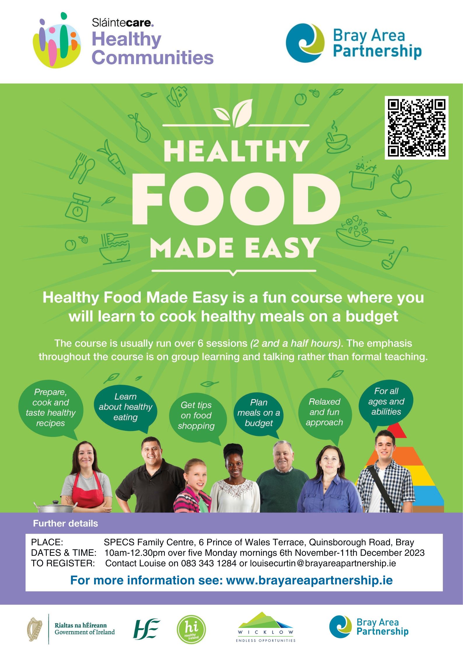 Healthy Food Made East poster with info on the course