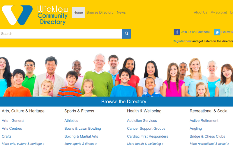 Wicklow Community Directory website screenshot