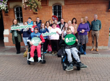 Members of Disability Network outside Bray Town Hall with signs saying #MakeWayDay